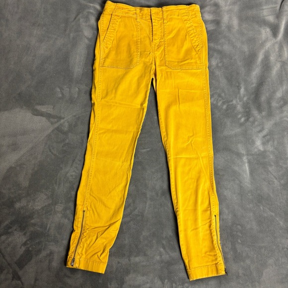 J.Crew Pants - J.Crew Women's 26 Mustard Yellow Skinny Utility Pants Ankle Zip Pockets